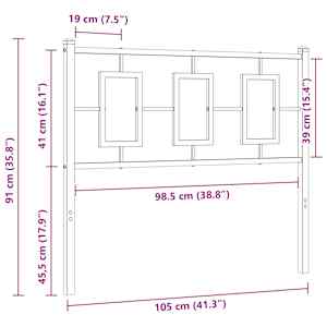 Kovové náhradní čelo postele bílé 100 cm - obrázek 7