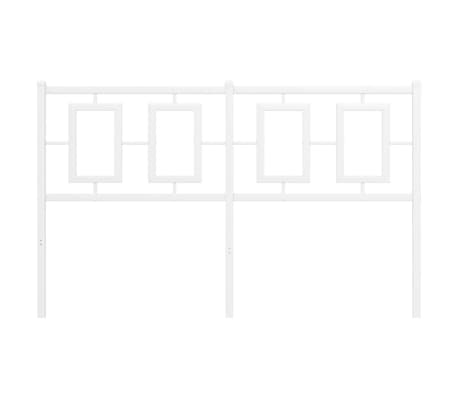 vidaXL Tăblie de pat metalică, alb, 135 cm