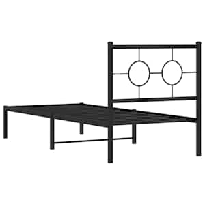 Kovový rám postele s čelem černý 75 x 190 cm - obrázek 7