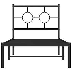 Kovový rám postele s čelem černý 80 x 200 cm - obrázek 5