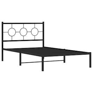 Kovový rám postele s čelem černý 107 x 203 cm - obrázek 3