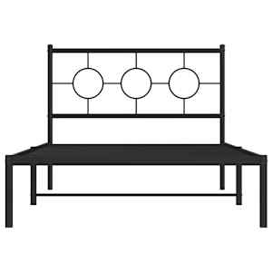 Kovový rám postele s čelem černý 107 x 203 cm - obrázek 5