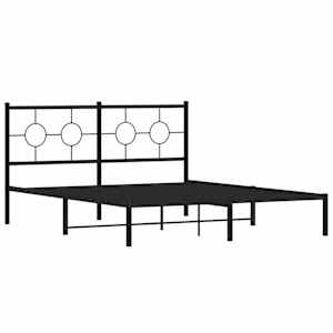 Kovový rám postele s čelem černý 150 x 200 cm - obrázek 3