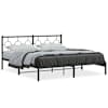 vidaXL metallist voodiraam peatsiga, must, 183x213 cm
