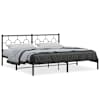 vidaXL metallist voodiraam peatsiga, must, 200x200 cm