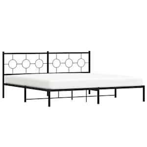 Kovový rám postele s čelem černý 200 x 200 cm - obrázek 4
