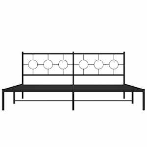 Kovový rám postele s čelem černý 200 x 200 cm - obrázek 5