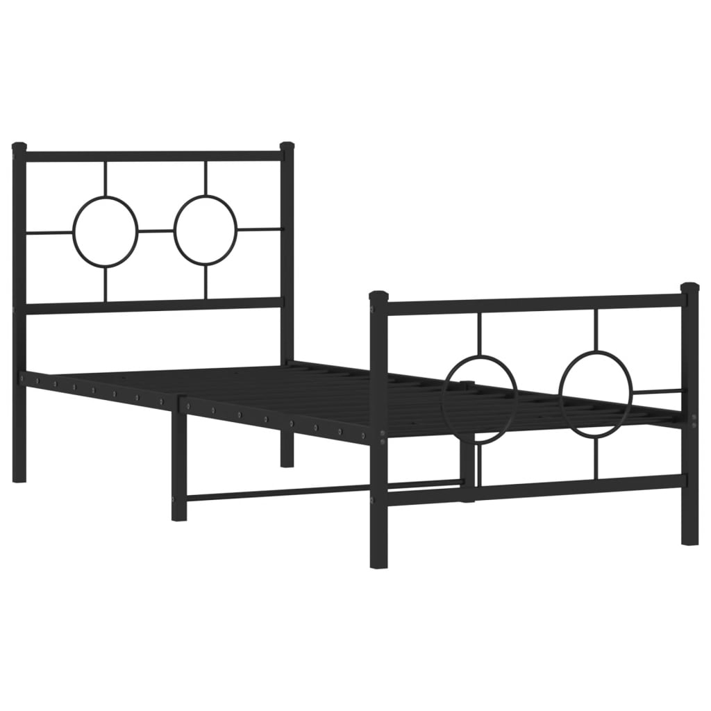 vidaXL Metallinen sängynrunko päädyillä musta 80x200 cm