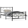 vidaXL metallist voodiraam peatsi ja jalutsiga, must, 107 x 203 cm