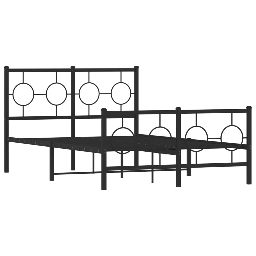 vidaXL Bedframe met hoofd- en voeteneinde metaal zwart 120x190 cm afbeelding