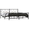 vidaXL metallist voodiraam peatsi ja jalutsiga, must, 183x213 cm