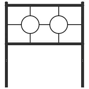 Kovové náhradní čelo postele černé 75 cm - obrázek 3