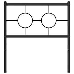Kovové náhradní čelo postele černé 80 cm - obrázek 3