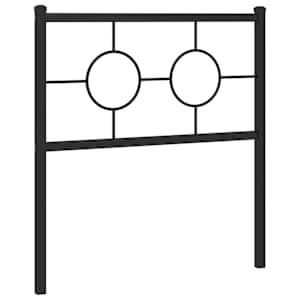 Kovové náhradní čelo postele černé 80 cm - obrázek 4
