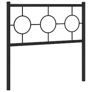 Kovové náhradní čelo postele černé 90 cm - obrázek 2