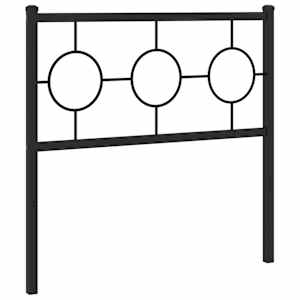 Kovové náhradní čelo postele černé 90 cm - obrázek 4