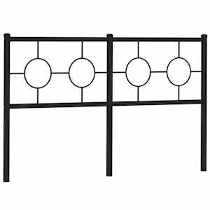 Kovové náhradní čelo postele černé 150 cm - obrázek 2