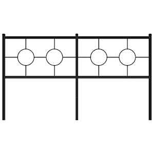Kovové náhradní čelo postele černé 150 cm - obrázek 3