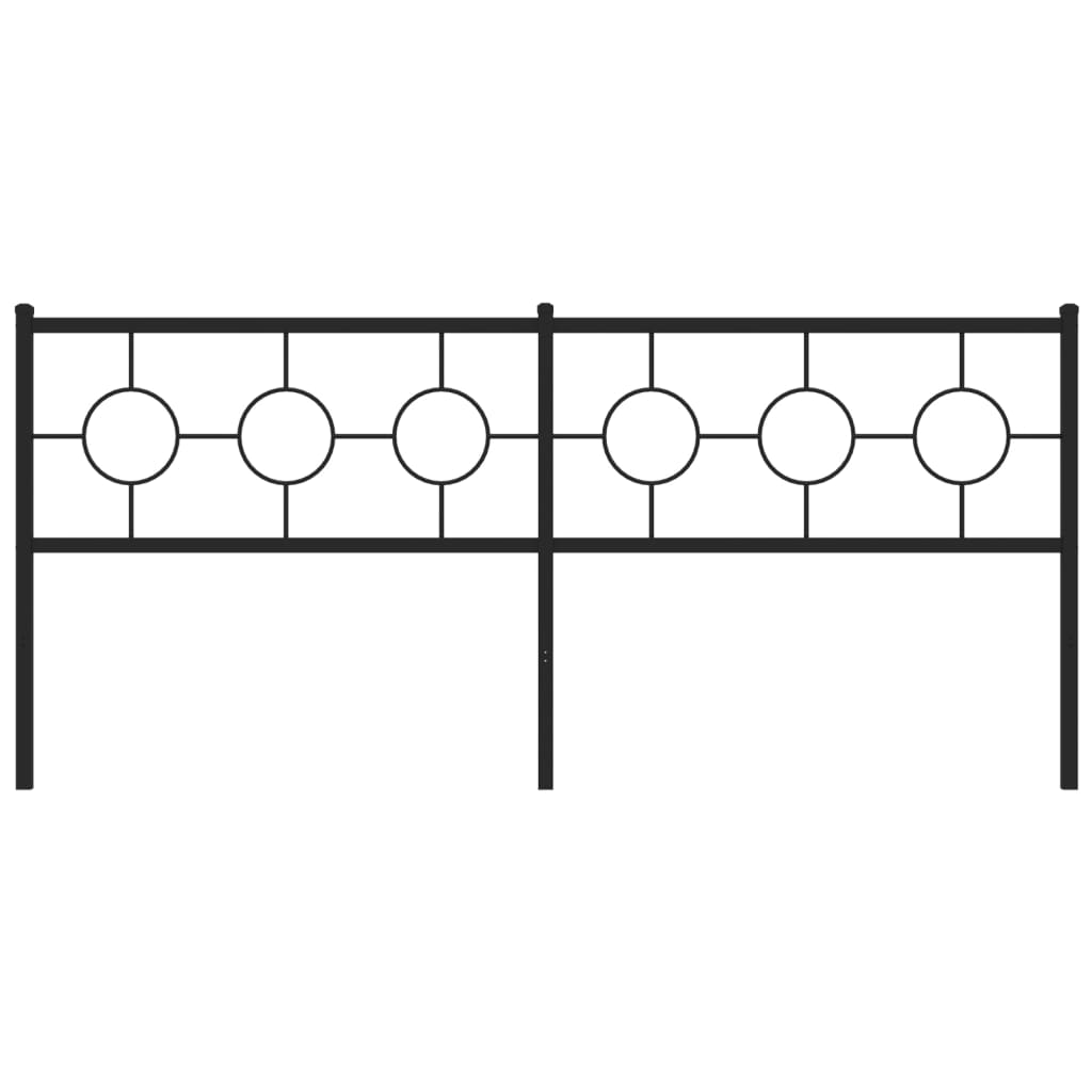 vidaXL Hoofdbord 193 cm metaal zwart afbeelding