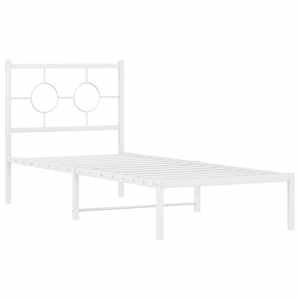 Kovový rám postele s čelem bílý 80 x 200 cm - obrázek 3