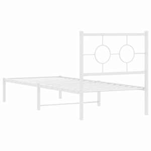 Kovový rám postele s čelem bílý 80 x 200 cm - obrázek 7