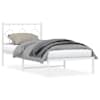 vidaXL metallist voodiraam peatsiga, valge, 90 x 190 cm