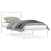 vidaXL metallist voodiraam peatsiga, valge, 90 x 200 cm