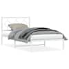 vidaXL metallist voodiraam peatsiga, valge, 100x200 cm