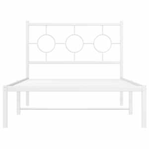 Kovový rám postele s čelem bílý 100 x 200 cm - obrázek 5