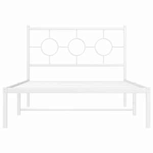 Kovový rám postele s čelem bílý 107 x 203 cm - obrázek 5