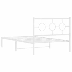 Kovový rám postele s čelem bílý 107 x 203 cm - obrázek 7