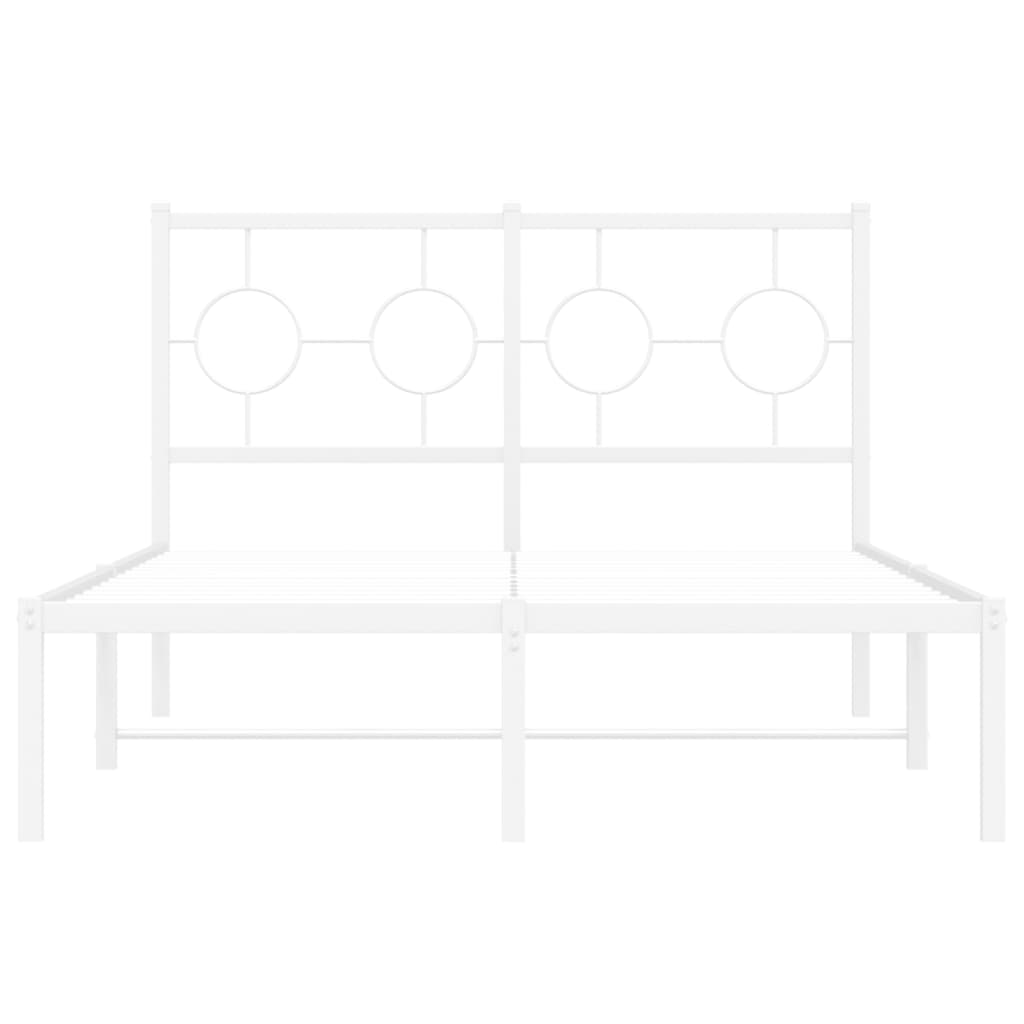 vidaXL Bedframe met hoofdbord metaal wit 120x190 cm, foto 4
