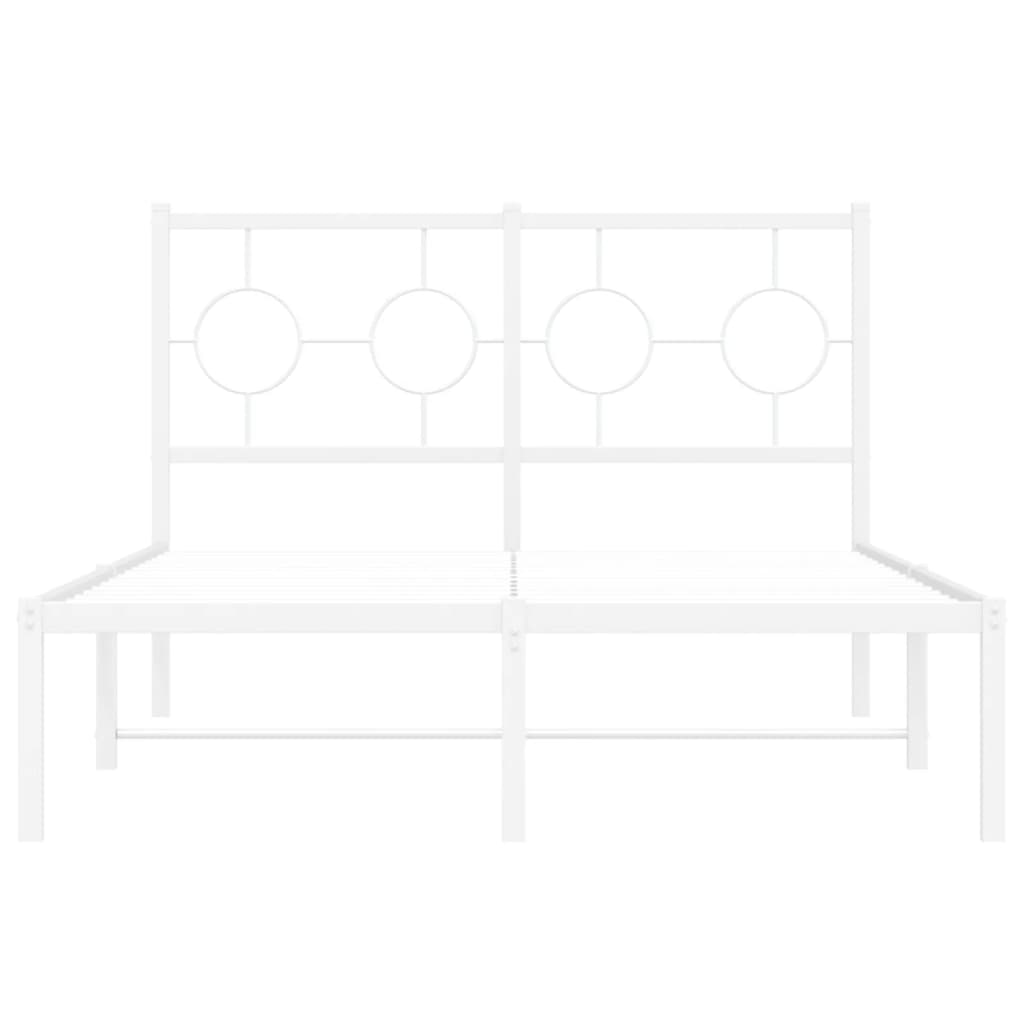 vidaXL Bedframe met hoofdbord metaal wit 120x200 cm, foto 4