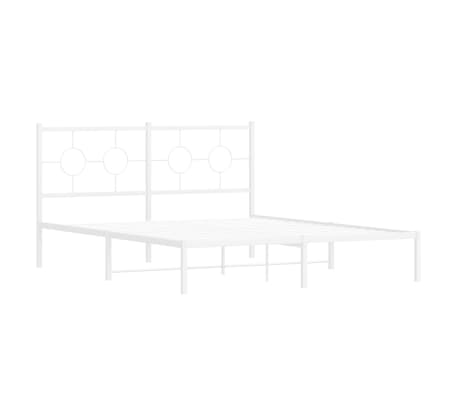 vidaXL Metallinen s&auml;ngynrunko p&auml;&auml;dyll&auml; valkoinen 160x200 cm