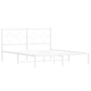 vidaXL Metallinen s&auml;ngynrunko p&auml;&auml;dyll&auml; valkoinen 160x200 cm