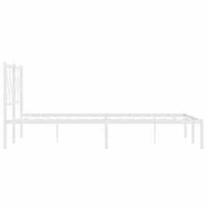 Kovový rám postele s čelem bílý 180 x 200 cm - obrázek 6