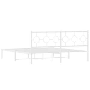 Kovový rám postele s čelem bílý 180 x 200 cm - obrázek 7