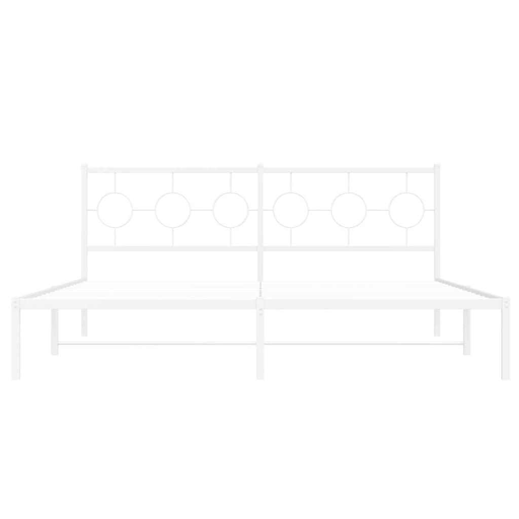 vidaXL Bedframe met hoofdbord metaal wit 183x213 cm, foto 4