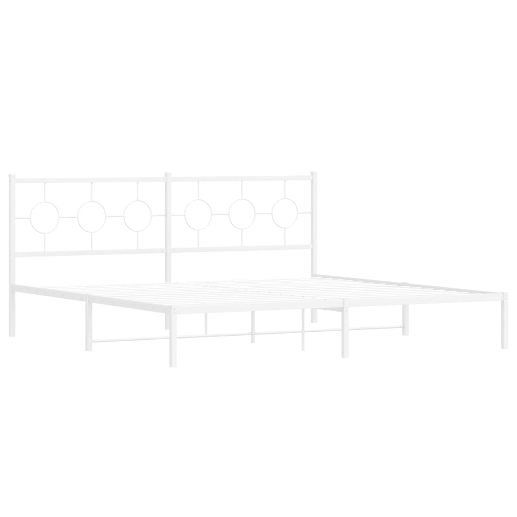 Thumbnail - vidaXL Bettgestell mit Kopfteil Metall Weiß 200x200 cm