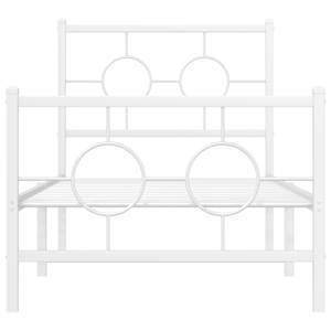 Kovový rám postele s hlavovým a nožním čelem bílý 80 x 200 cm - obrázek 5