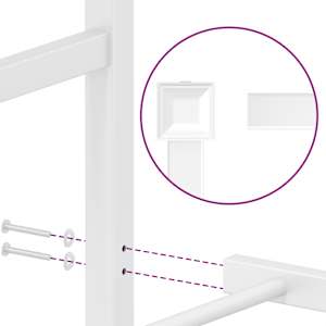 Kovový rám postele s hlavovým a nožním čelem bílý 100 x 200 cm - obrázek 9