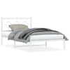 vidaXL metallist voodiraam peatsi ja jalutsiga, valge, 107x203 cm