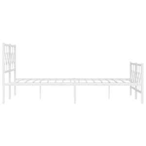 Kovový rám postele s hlavovým a nožním čelem bílý 180 x 200 cm - obrázek 6
