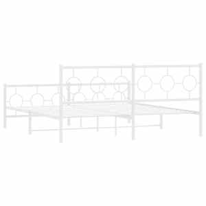 Kovový rám postele s hlavovým a nožním čelem bílý 180 x 200 cm - obrázek 7