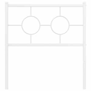 Kovové náhradní čelo postele bílé 80 cm - obrázek 3