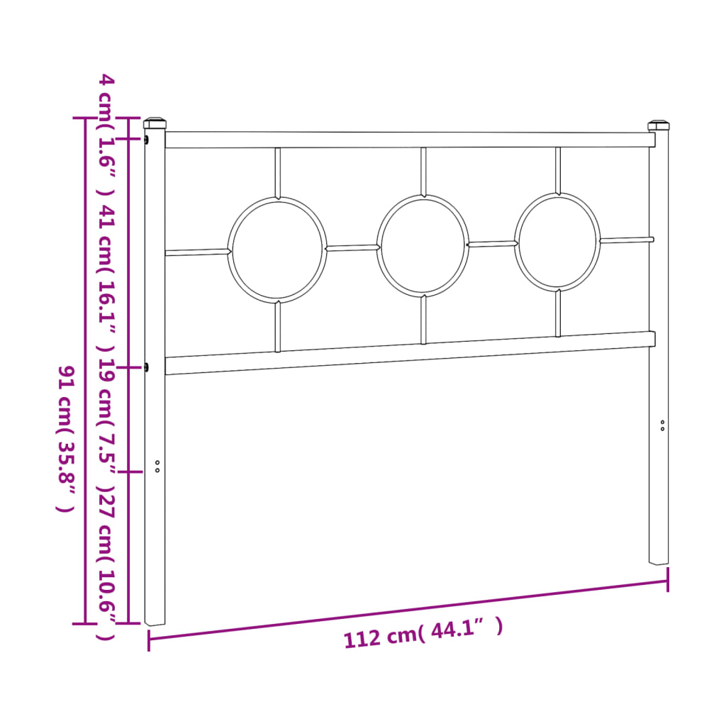 Metalowe wezgłowie, białe, 107 cm