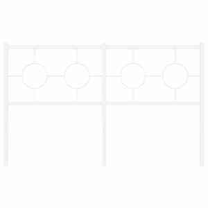 Kovové náhradní čelo postele bílé 140 cm - obrázek 3