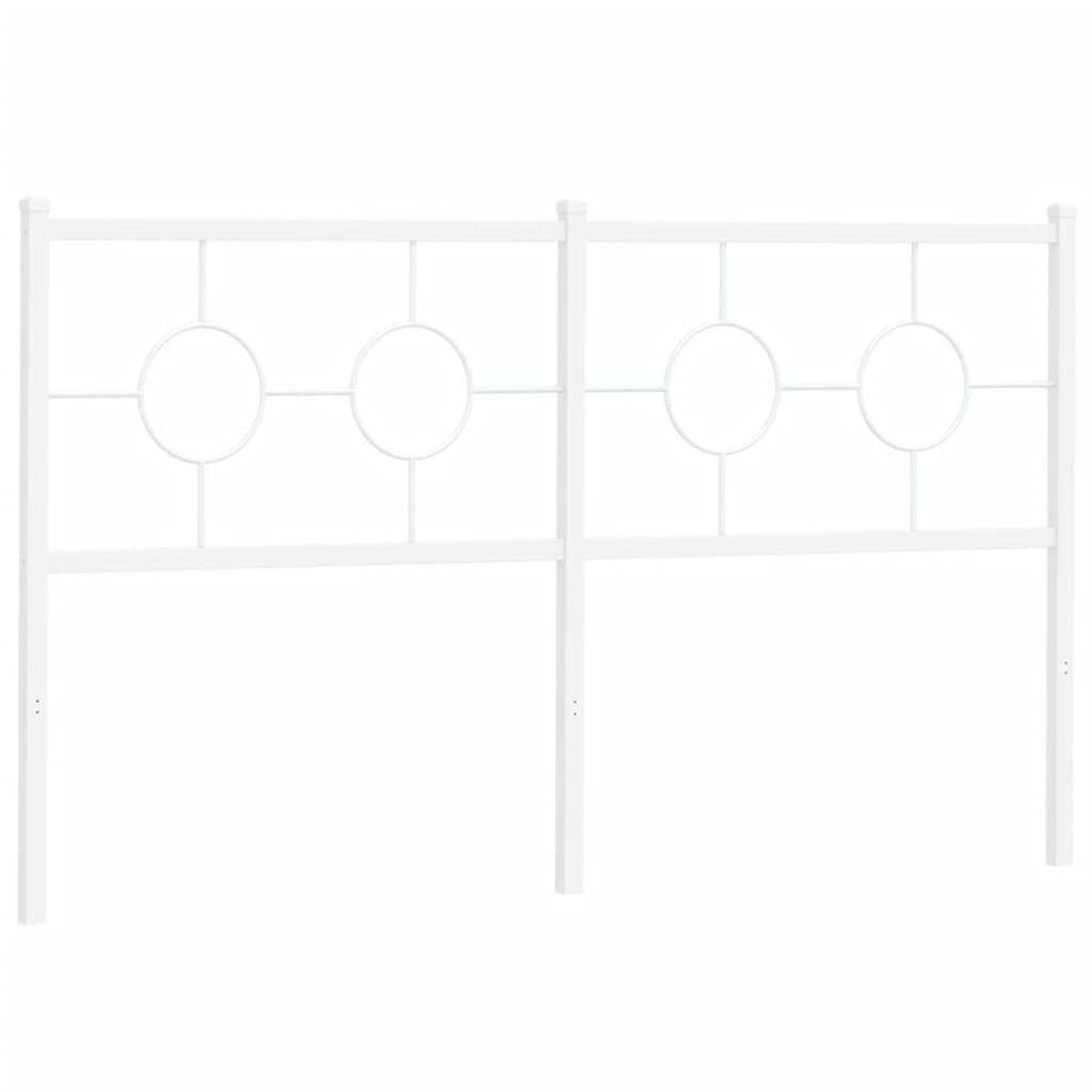 vidaXL Tăblie de pat de schimb metalică, alb, 160 cm