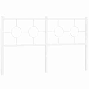 Kovové náhradní čelo postele bílé 160 cm - obrázek 4