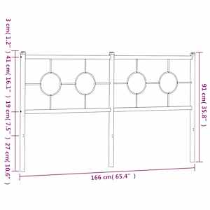 Kovové náhradní čelo postele bílé 160 cm - obrázek 7